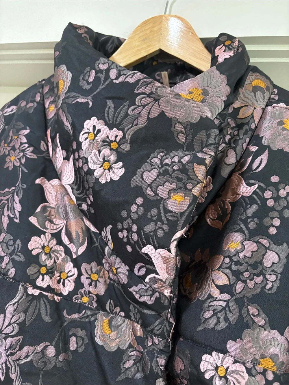 Free People Oversized Jacquard Puffer Floral Jacket, Size M